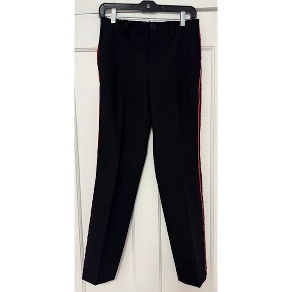 ZADIG & VOLTAIRE Trousers Dress Pants Satin Ribbon Leg Stripe Size 36 - Picture 2 of 5